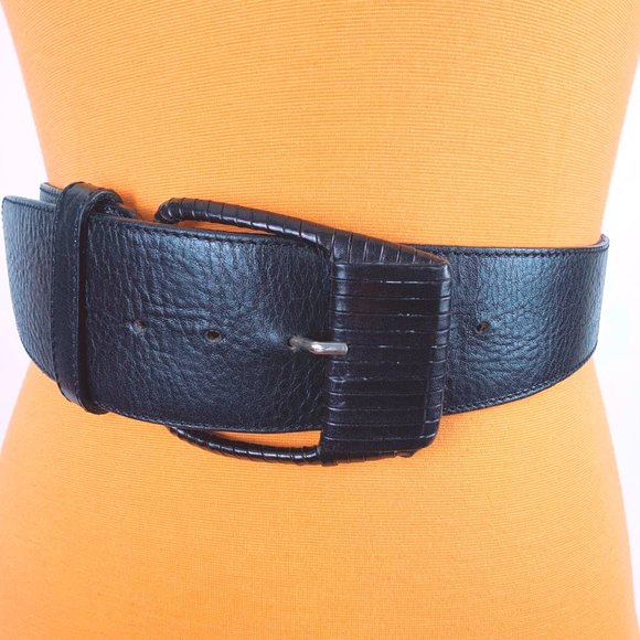 Pellateri Accessories - Pellateri Italian Black Leather Belt Wide Sz M